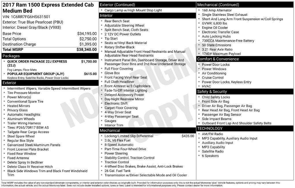 2017 RAM 1500 Express
