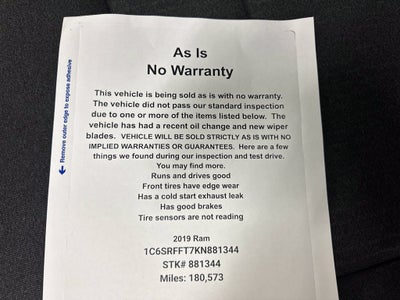 2019 RAM 1500 Big Horn/Lone Star