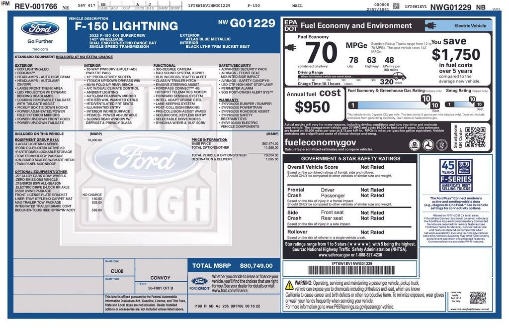 2022 Ford F-150 Lightning Pro