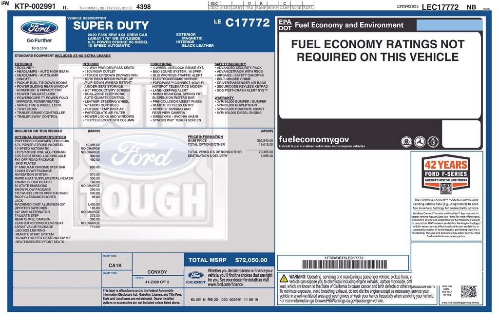 2020 Ford Super Duty F-350 SRW XL