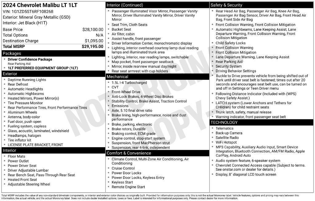 2024 Chevrolet Malibu 1LT