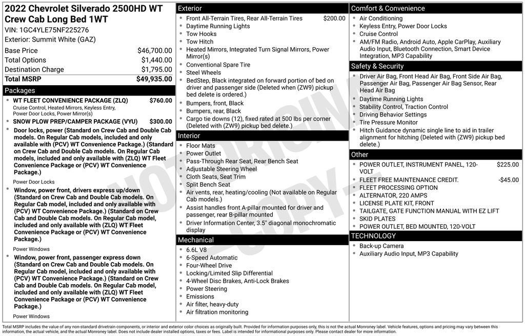 2022 Chevrolet Silverado 2500 HD WT