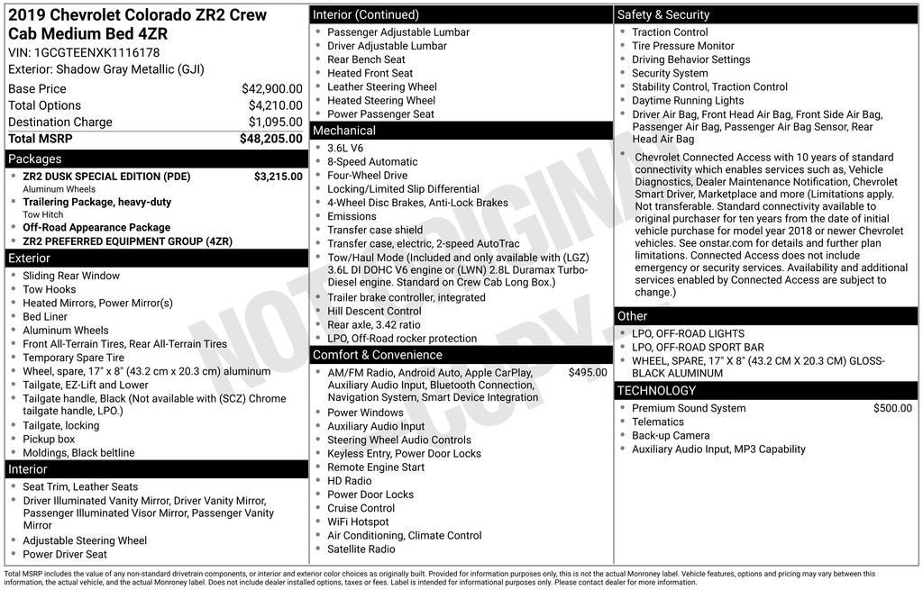 2019 Chevrolet Colorado 4WD ZR2