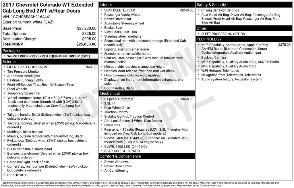 2017 Chevrolet Colorado 2WD WT