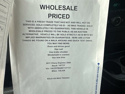 2011 Chevrolet Express Cargo 3500 CARGO