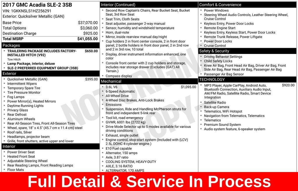 2017 GMC Acadia SLE