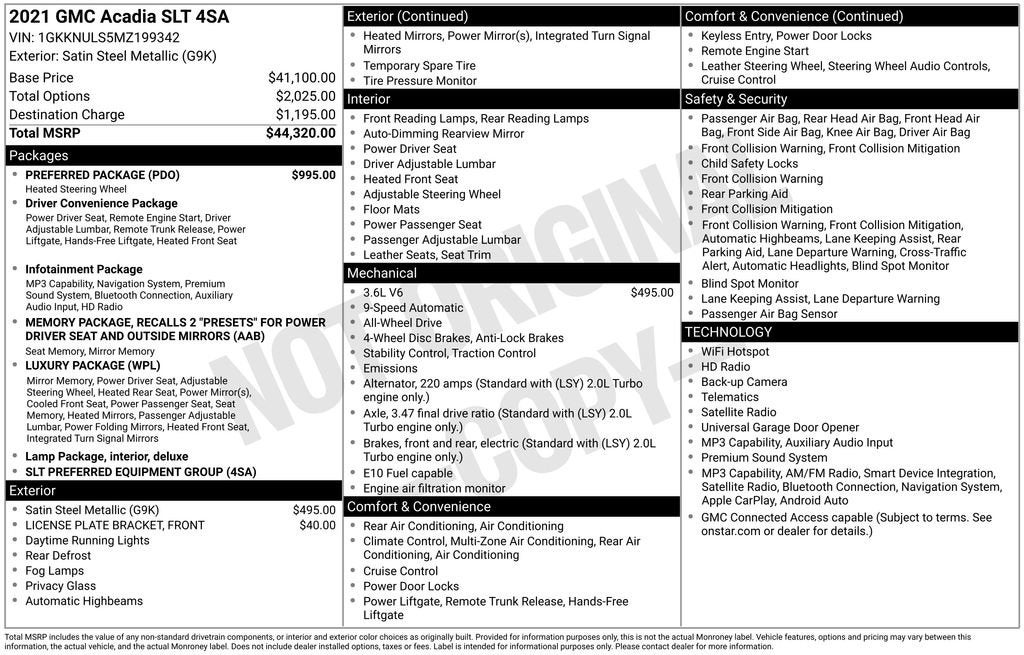 2021 GMC Acadia SLT