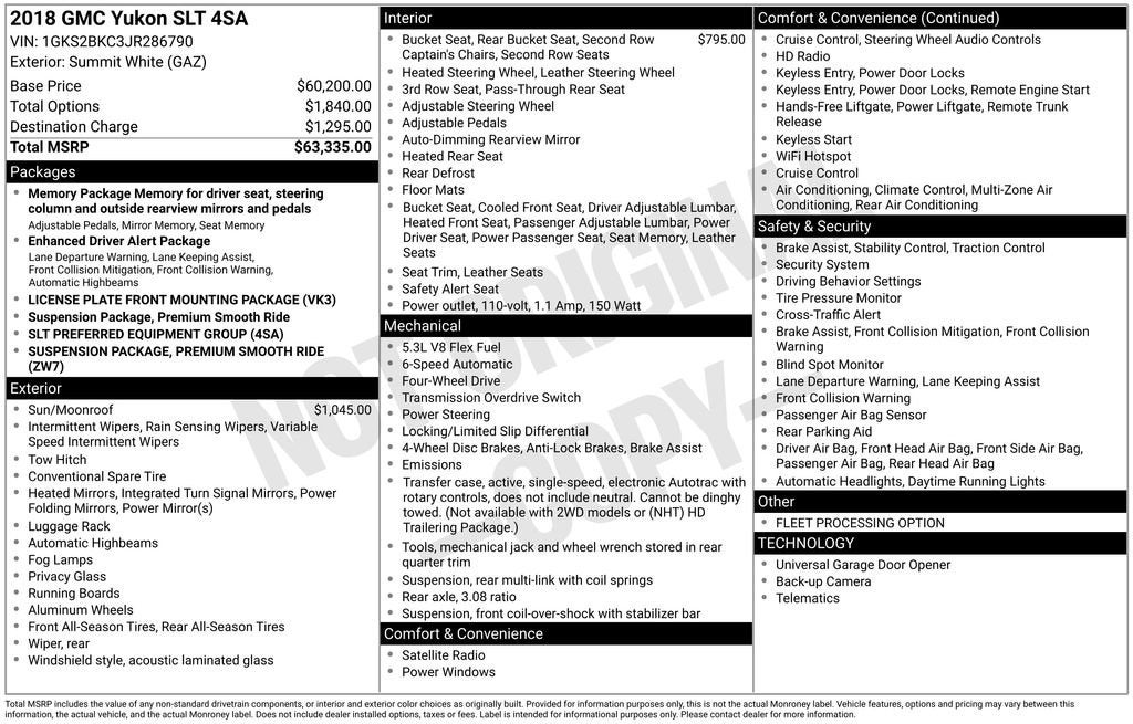 2018 GMC Yukon SLT