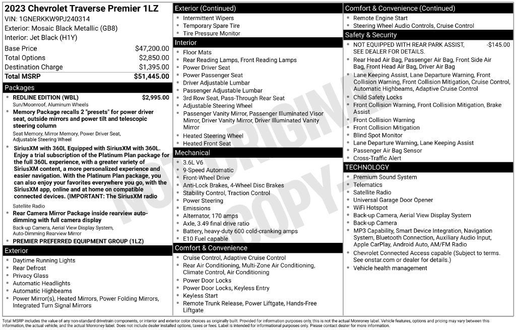 2023 Chevrolet Traverse Premier