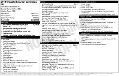 2014 Chevrolet Suburban Commercial