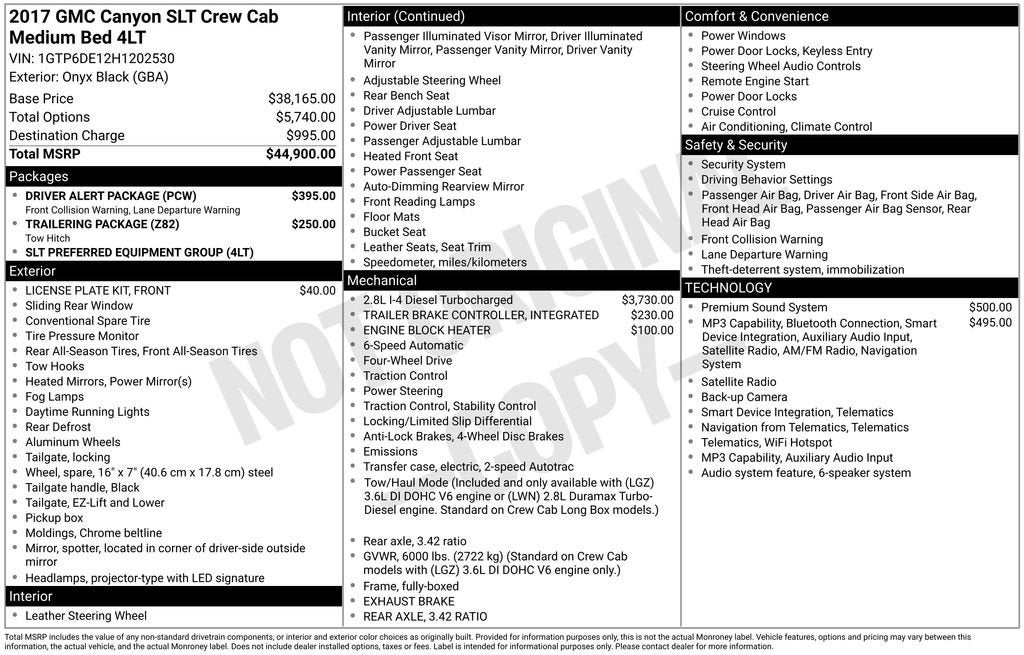 2017 GMC Canyon 4WD SLT