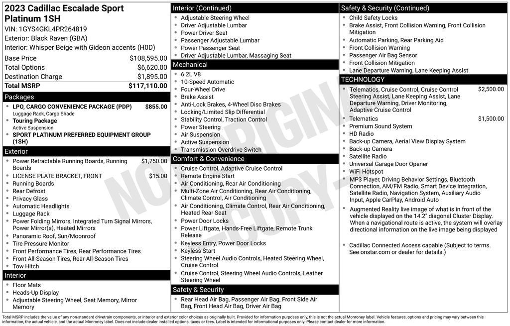 2023 Cadillac Escalade 4WD Sport Platinum
