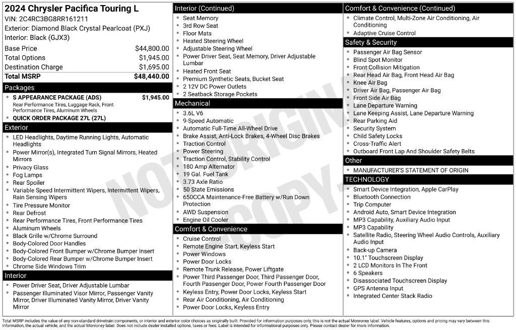 2024 Chrysler Pacifica Touring L