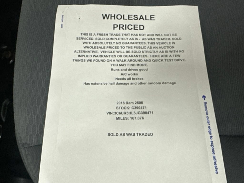 2018 RAM 2500 Tradesman