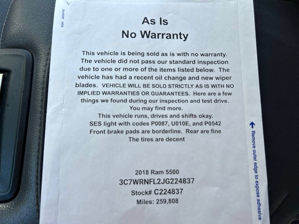 2018 RAM 5500 Chassis Cab Tradesman