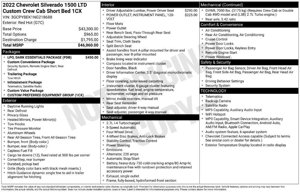 2022 Chevrolet Silverado 1500 LTD Custom