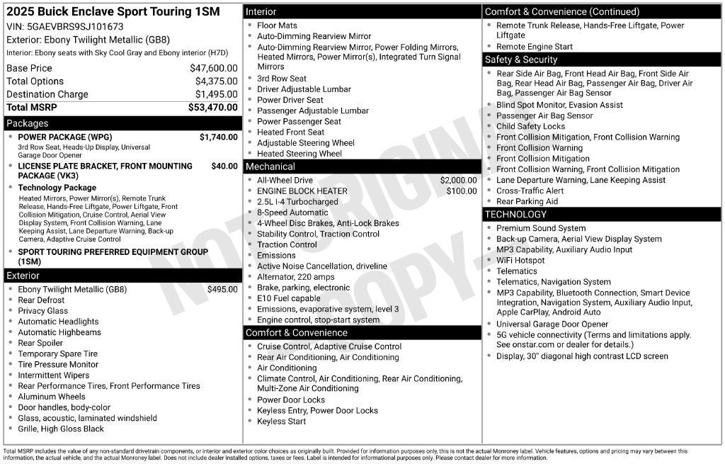 2025 Buick Enclave Sport Touring