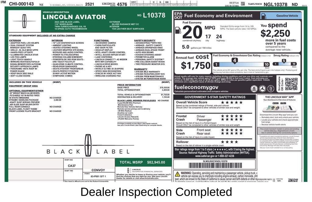 2022 Lincoln Aviator Black Label