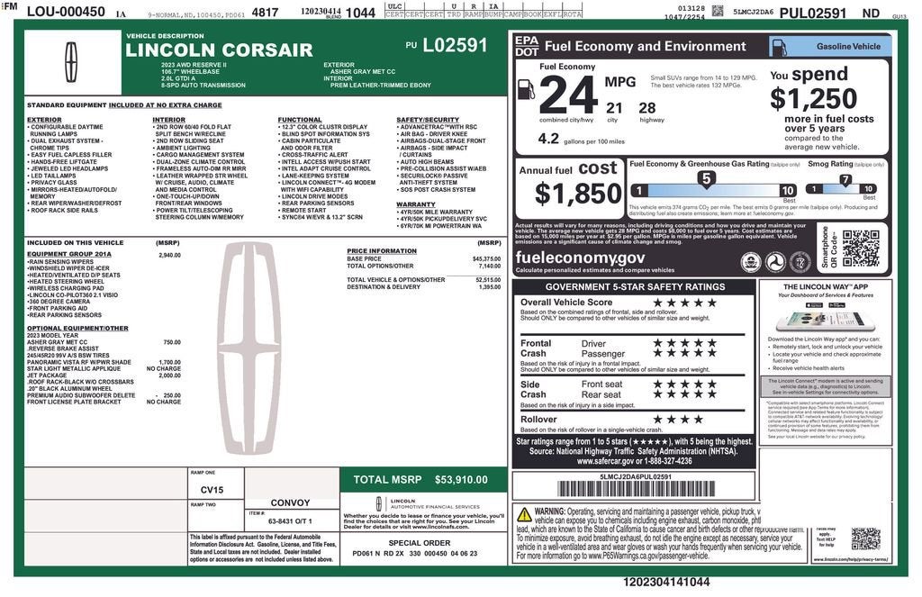 2023 Lincoln Corsair Reserve