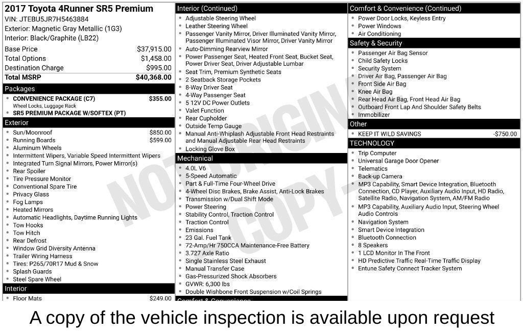 2017 Toyota 4Runner SR5